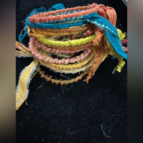 Boho Sari Silk Bangles Set - Picture 1 of 4